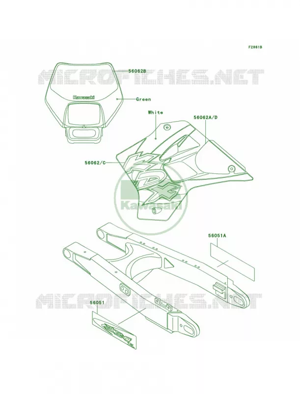 DecalsKDX220-A6 Kawasaki MOTOS 220 2000 KDX220R  KDX220-A7