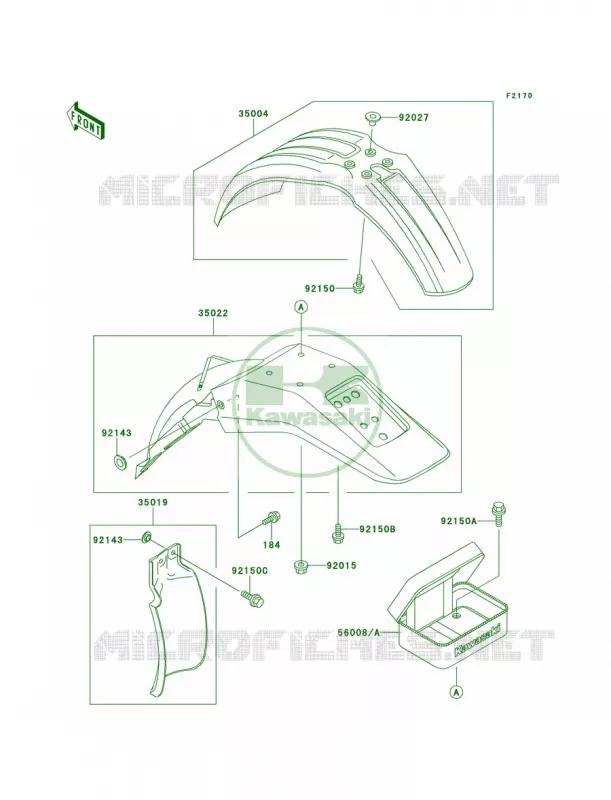 Fenders Kawasaki MOTOS 220 2000 KDX220R  KDX220-A7