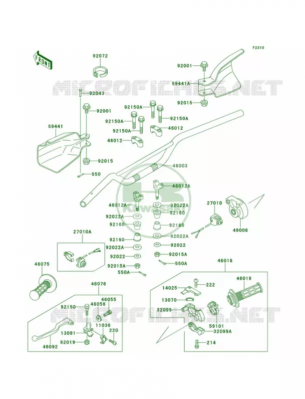 Handlebar Kawasaki MOTOS 220 2000 KDX220R  KDX220-A7
