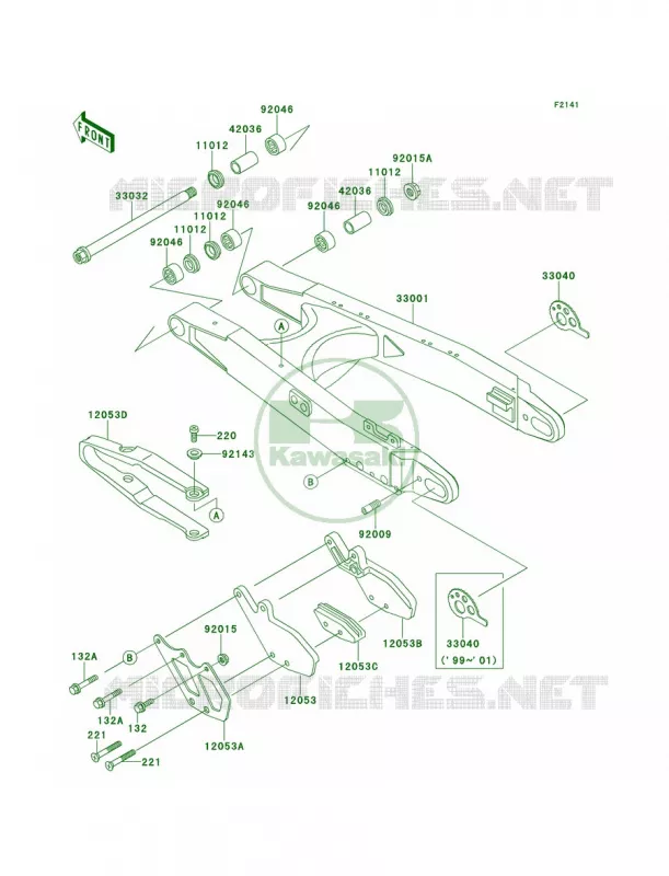 Swingarm Kawasaki MOTOS 220 2000 KDX220R  KDX220-A7