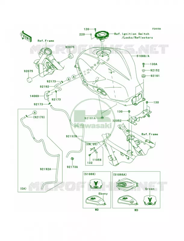 Fuel TankBEFA Kawasaki MOTOS 300 2014 Ninja 300 ABS SE  EX300BEFA