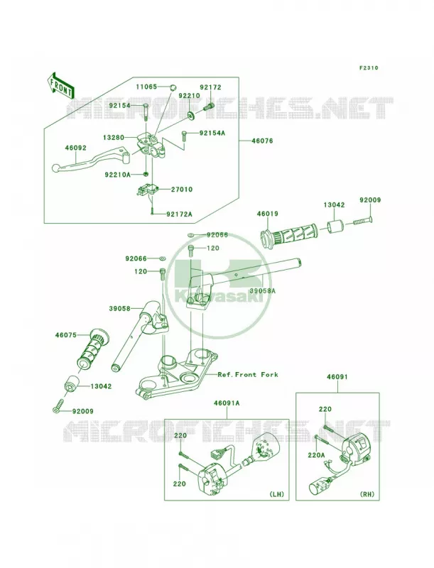 Handlebar Kawasaki MOTOS 300 2014 Ninja 300 ABS SE  EX300BEFA