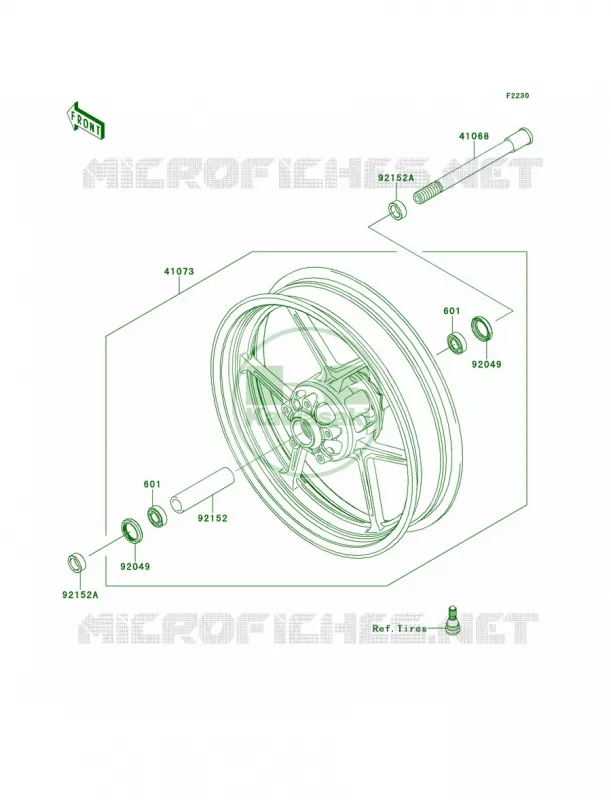 Front Hub Kawasaki MOTOS 650 2014 Versys ABS  KLE650DEF