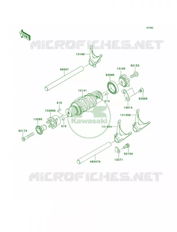Gear Change DrumShift Forks Kawasaki MOTOS 650 2014 Versys ABS  KLE650DEF