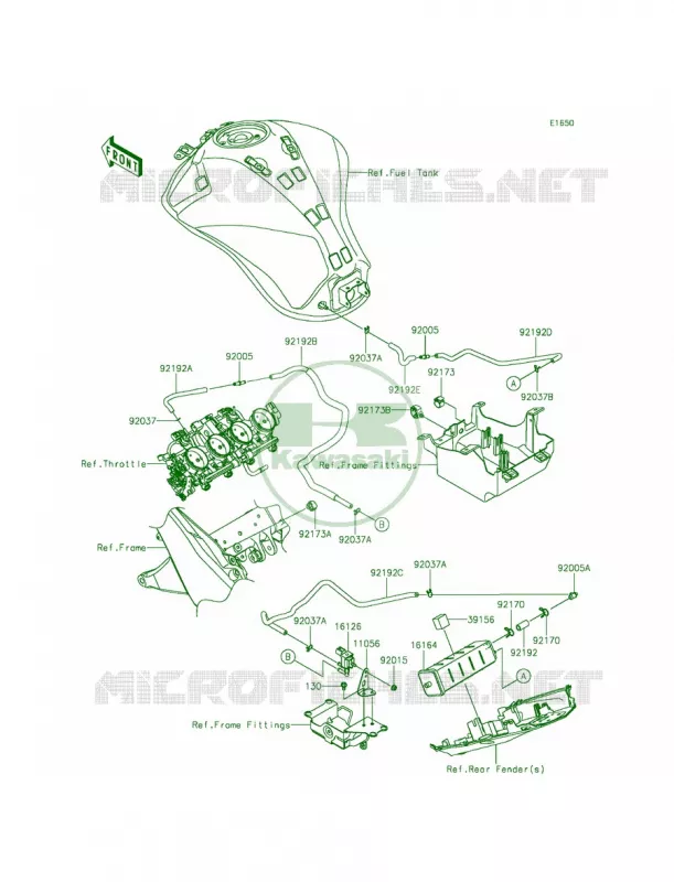 Fuel Evaporative SystemCA Kawasaki MOTOS 1000 2014 Z1000 ABS  ZR1000GEF