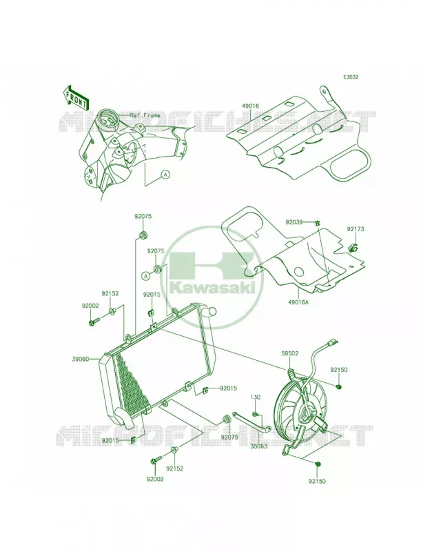 Radiator Kawasaki MOTOS 1000 2014 Z1000 ABS  ZR1000GEF