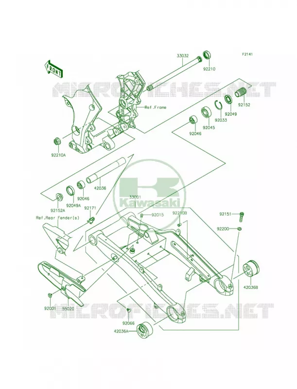 Swingarm Kawasaki MOTOS 1000 2014 Z1000 ABS  ZR1000GEF