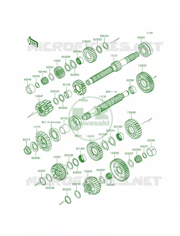 Transmission Kawasaki MOTOS 1000 2014 Z1000 ABS  ZR1000GEF