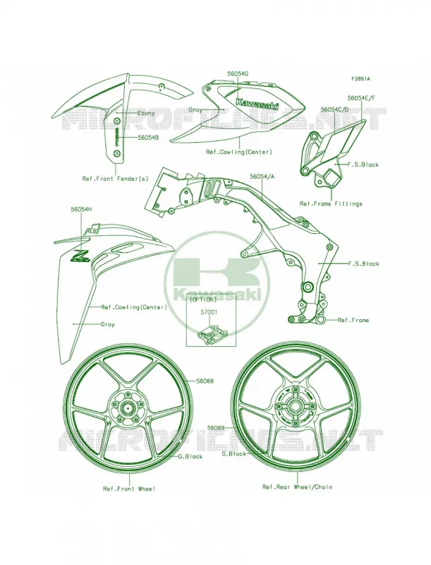 DecalsGreenGEFA Kawasaki MOTOS 1000 2014 Z1000 ABS  ZR1000GEFA