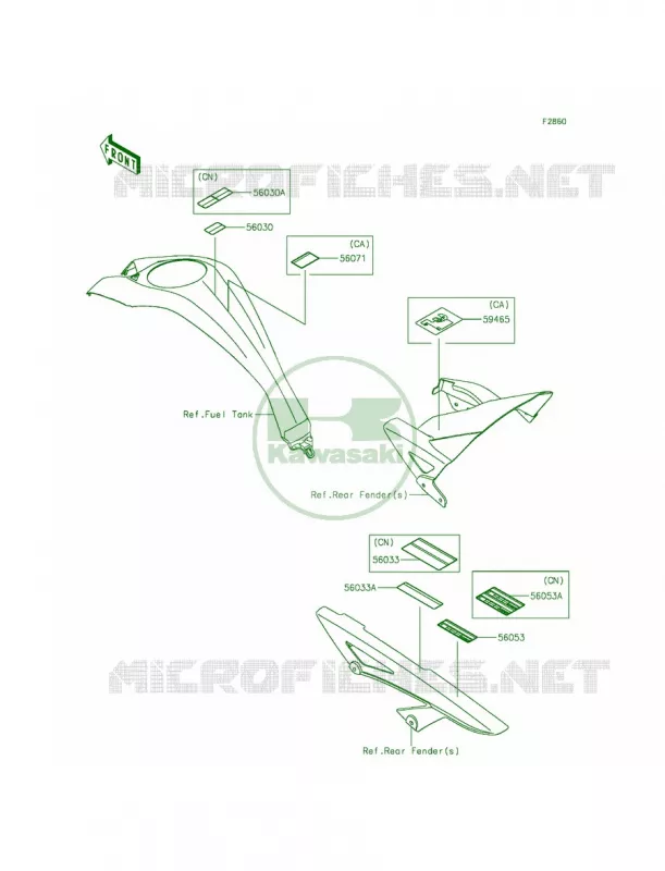 Labels Kawasaki MOTOS 1000 2014 Z1000 ABS  ZR1000GEFA