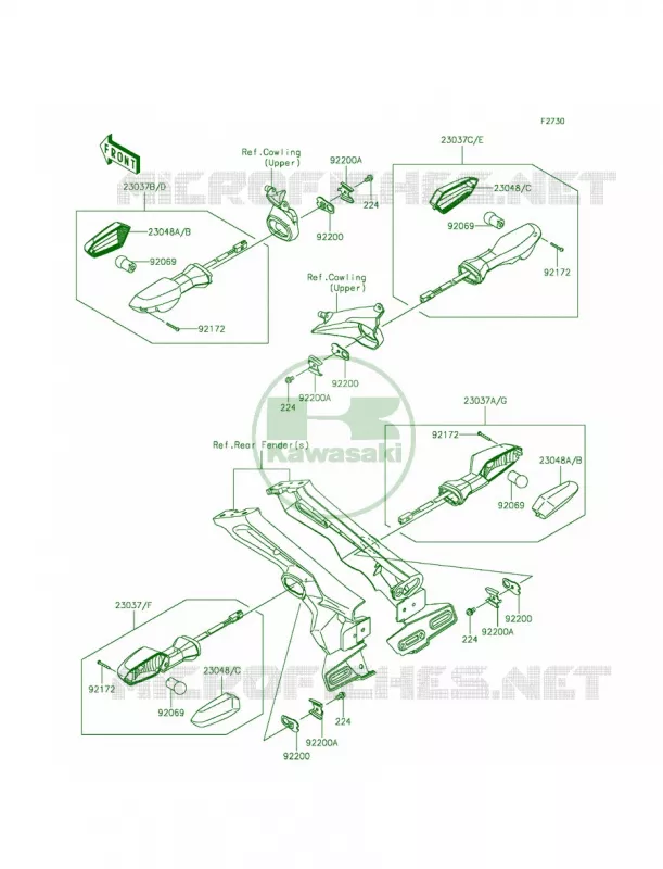 Turn Signals Kawasaki MOTOS 1000 2014 Z1000 ABS  ZR1000GEFA