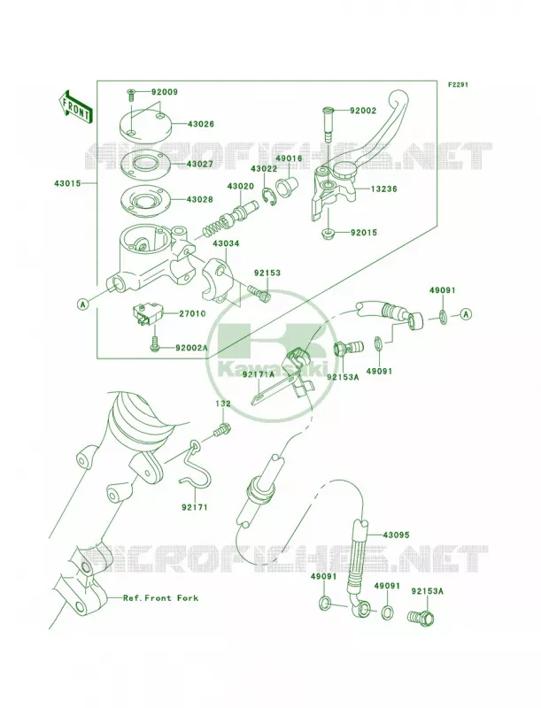 Front Master Cylinder Kawasaki MOTOS 800 2014 W800  EJ800AEF