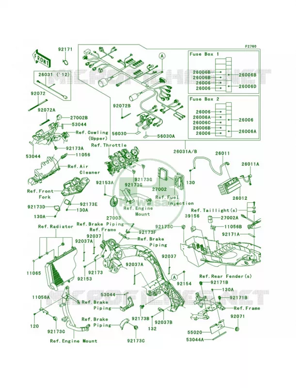 Chassis Electrical Equipment Kawasaki MOTOS 100 2014 Versys 1000  KLZ1000AEF