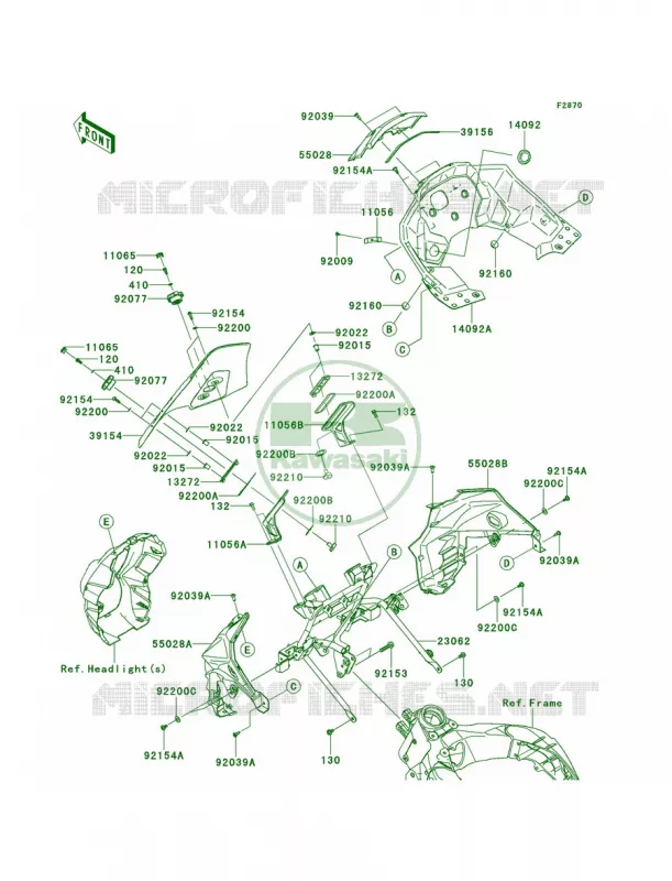 CowlingUpper Kawasaki MOTOS 100 2014 Versys 1000  KLZ1000AEF