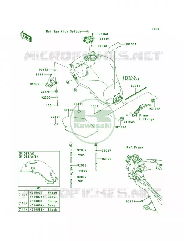 Fuel Tank Kawasaki MOTOS 100 2014 Versys 1000  KLZ1000AEF