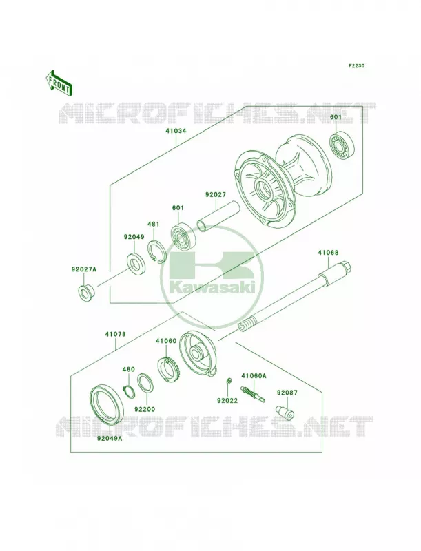 Front Hub Kawasaki MOTOS 300 2000 KLX300R  KLX300-A5
