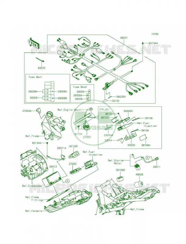 Chassis Electrical Equipment Kawasaki MOTOS 800 2014 ZR800  ZR800AEF