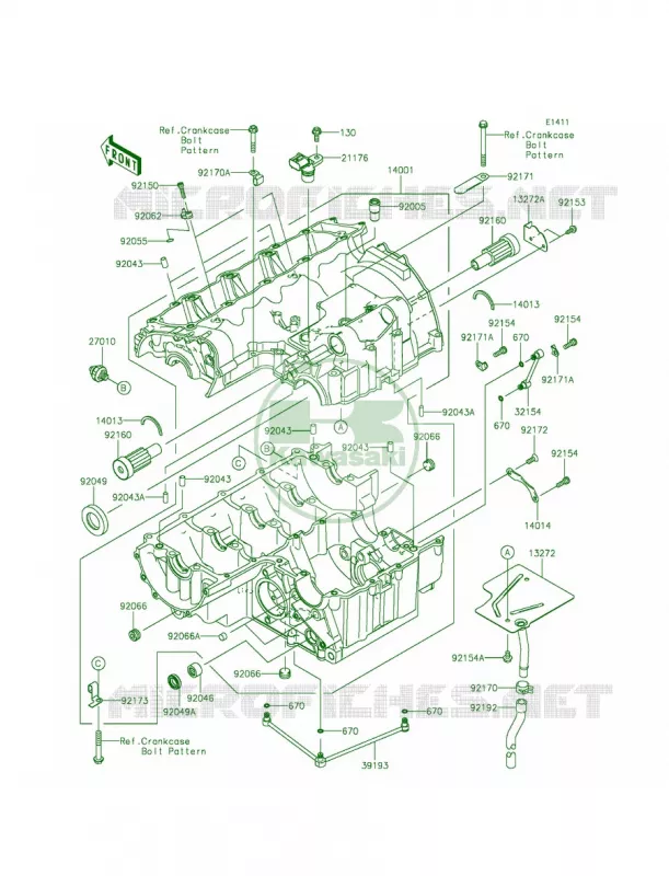 Crankcase Kawasaki MOTOS 800 2014 ZR800  ZR800AEF