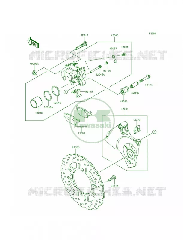 Rear Brake Kawasaki MOTOS 800 2014 ZR800  ZR800AEF