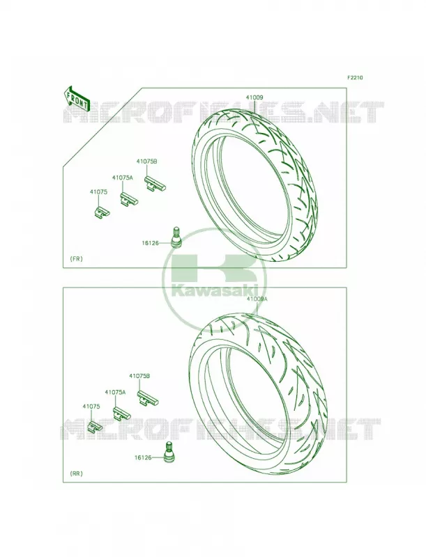 Tires Kawasaki MOTOS 800 2014 ZR800  ZR800AEF