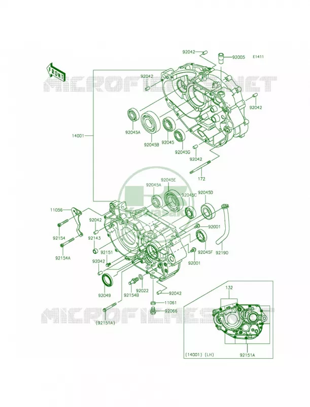 Crankcase Kawasaki MOTOS 250 2014 Z250SL  BR250FEF