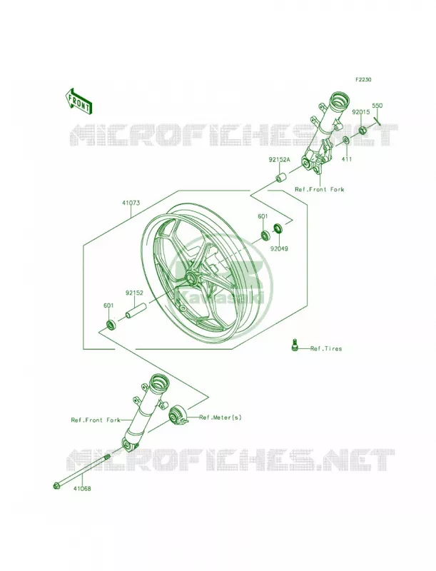 Front Hub Kawasaki MOTOS 250 2014 Z250SL  BR250FEF