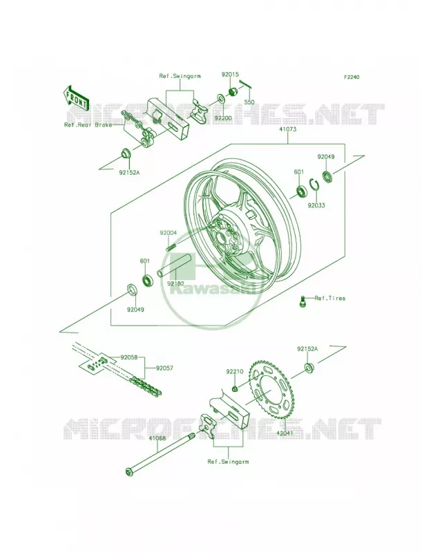 Rear Hub Kawasaki MOTOS 250 2014 Z250SL  BR250FEF
