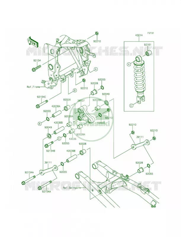 SuspensionShock Absorber Kawasaki MOTOS 250 2014 Z250SL  BR250FEF