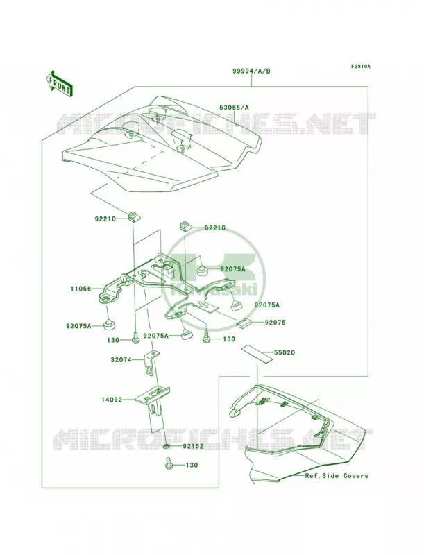 AccessorySingle Seat Cover Kawasaki MOTOS 1000 2013 Ninja 1000 ABS  ZX1000HDF