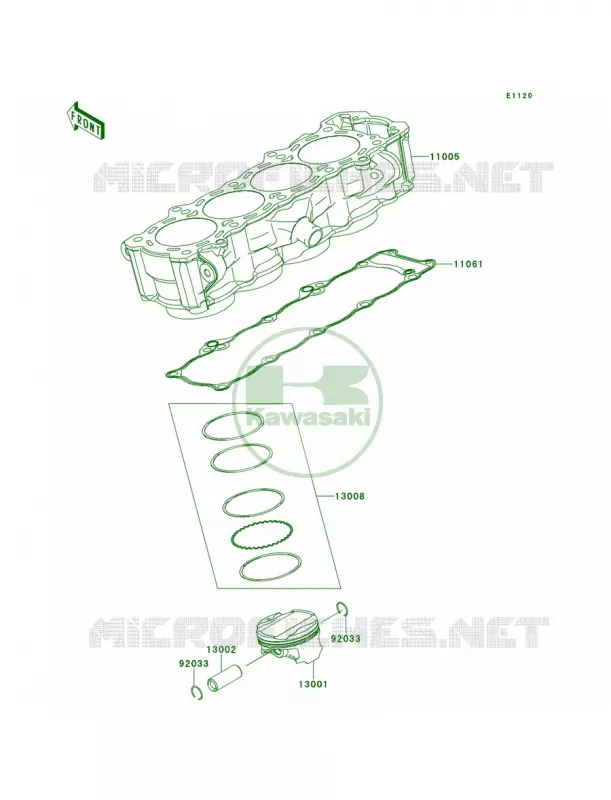 CylinderPistons Kawasaki MOTOS 1000 2013 Ninja 1000 ABS  ZX1000HDF