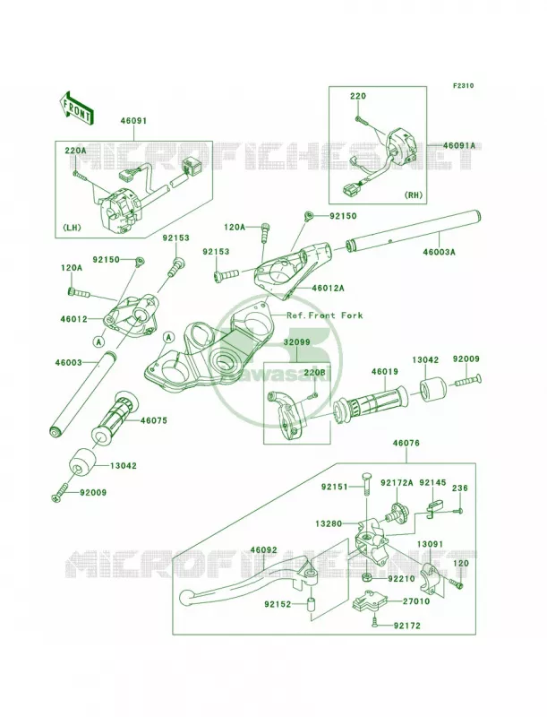 Handlebar Kawasaki MOTOS 1000 2013 Ninja 1000 ABS  ZX1000HDF