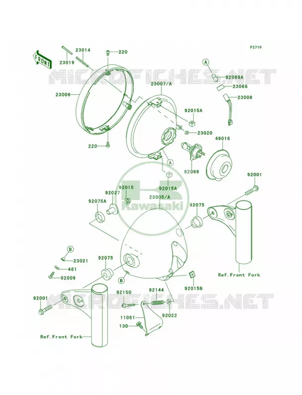 Headlights Kawasaki MOTOS 800 2013 W800   EJ800ADF