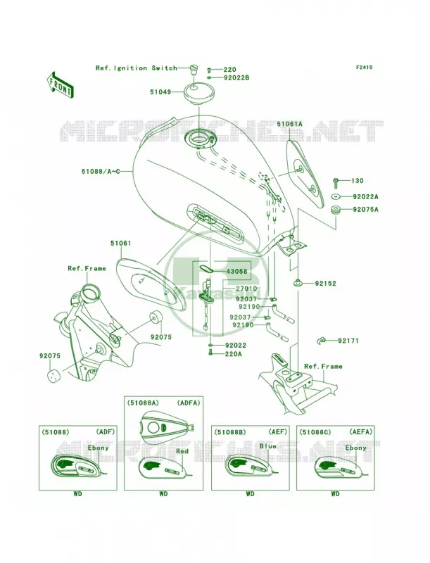 Fuel Tank Kawasaki MOTOS 800 2013 W800   EJ800ADFA