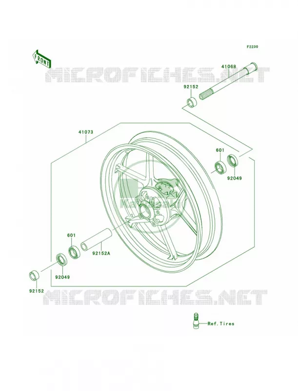 Front Hub Kawasaki MOTOS 650 2013 ER-6n  ER650EDS