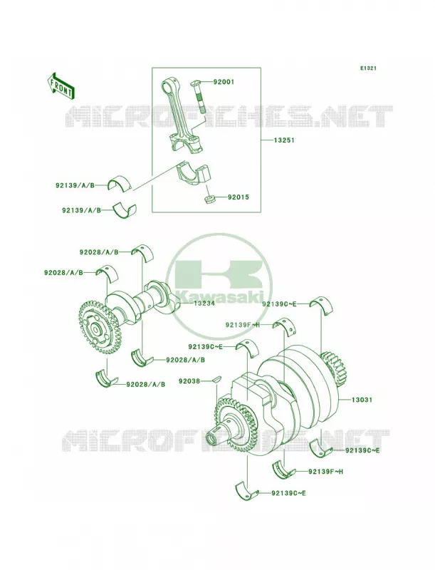 Crankshaft Kawasaki MOTOS 300 2013 Ninja 300   EX300BDF