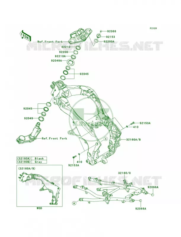 Frame Kawasaki MOTOS 100 2013 Versys 1000   KLZ1000ADF