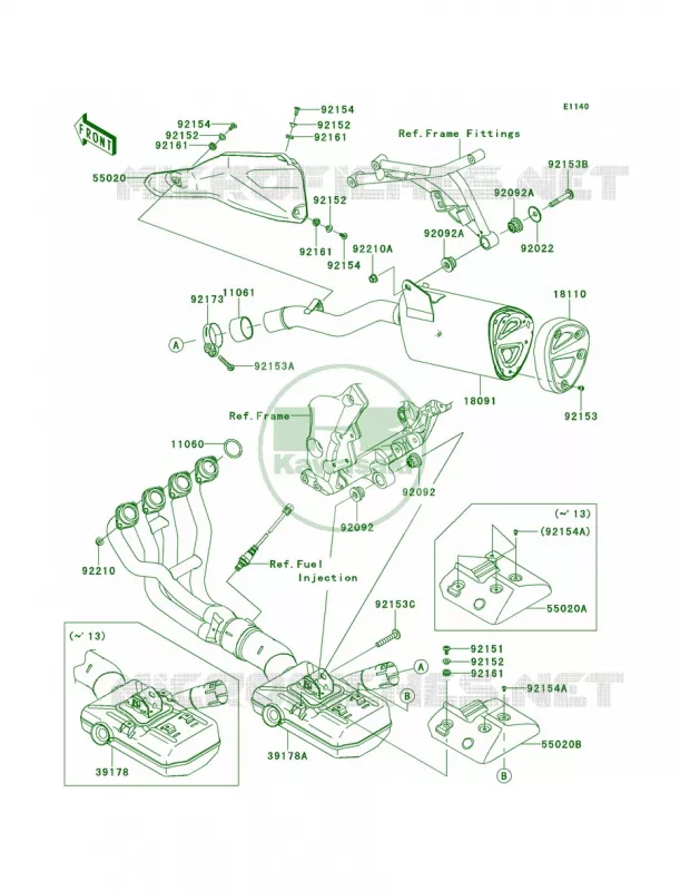 Mufflers Kawasaki MOTOS 100 2013 Versys 1000   KLZ1000ADF