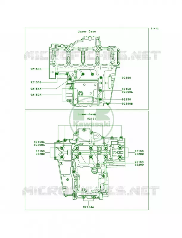 Crankcase Bolt Pattern Kawasaki MOTOS 1000 2013 Z1000   ZR1000DDF