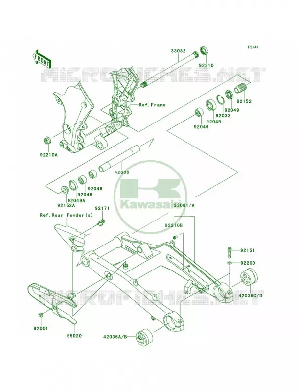Swingarm Kawasaki MOTOS 1000 2013 Z1000   ZR1000DDF