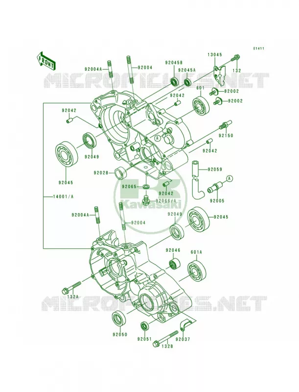 Crankcase Kawasaki MOTOS 200 1999 KDX200  KDX200-H5