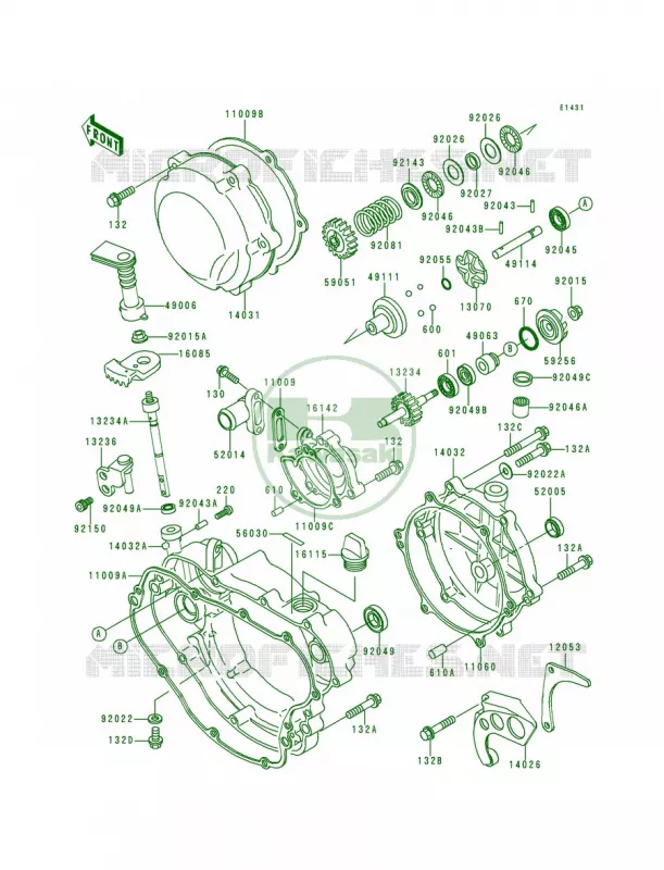 Engine Covers Kawasaki MOTOS 200 1999 KDX200  KDX200-H5
