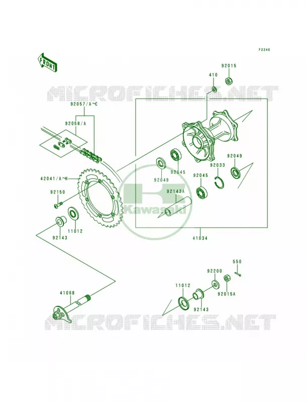 Rear Hub Kawasaki MOTOS 200 1999 KDX200  KDX200-H5