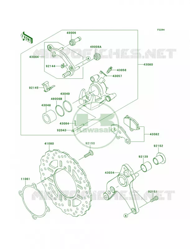 Rear Brake Kawasaki MOTOS 1000 2013 Z1000   ZR1000DDFA