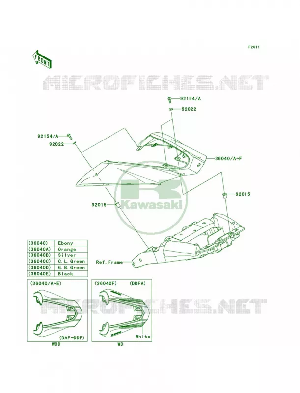 Side Covers Kawasaki MOTOS 1000 2013 Z1000   ZR1000DDFA