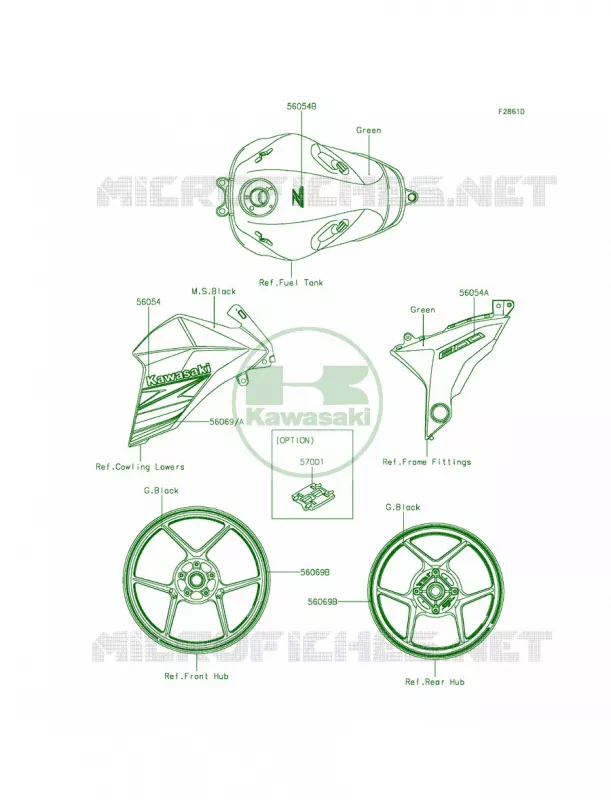 DecalsGreenAEF Kawasaki MOTOS 800 2013 ZR800   ZR800ADS