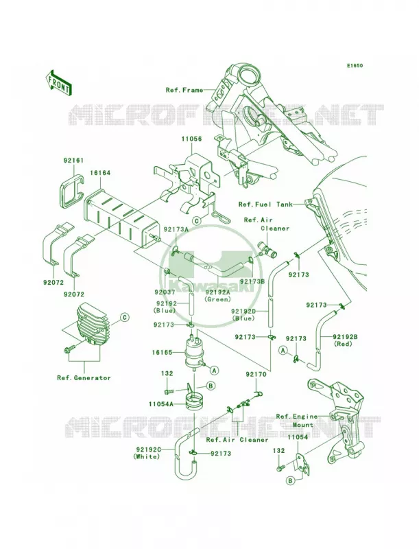 Fuel Evaporative SystemCA Kawasaki MOTOS 250 2012 Ninja 250R  EX250JCF
