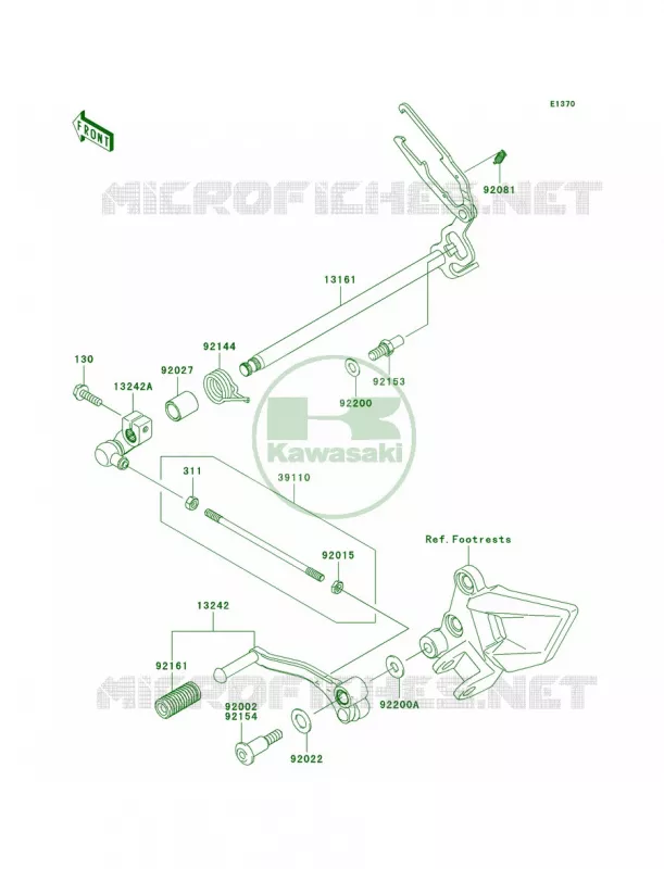 Gear Change Mechanism Kawasaki MOTOS 250 2012 Ninja 250R  EX250JCF
