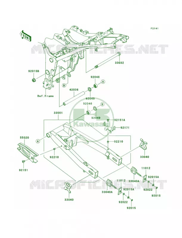 Swingarm Kawasaki MOTOS 250 2012 Ninja 250R  EX250JCF