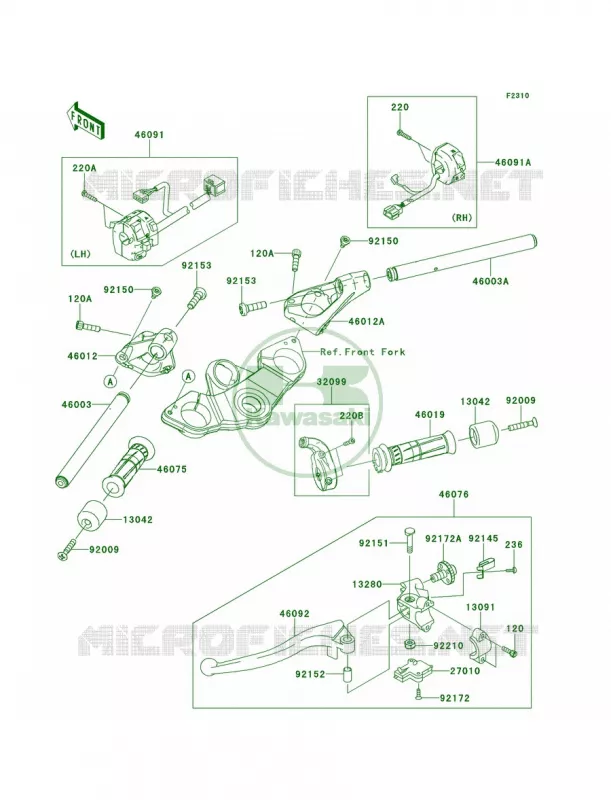 Handlebar Kawasaki MOTOS 1000 2012 Ninja 1000 ABS  ZX1000HCF
