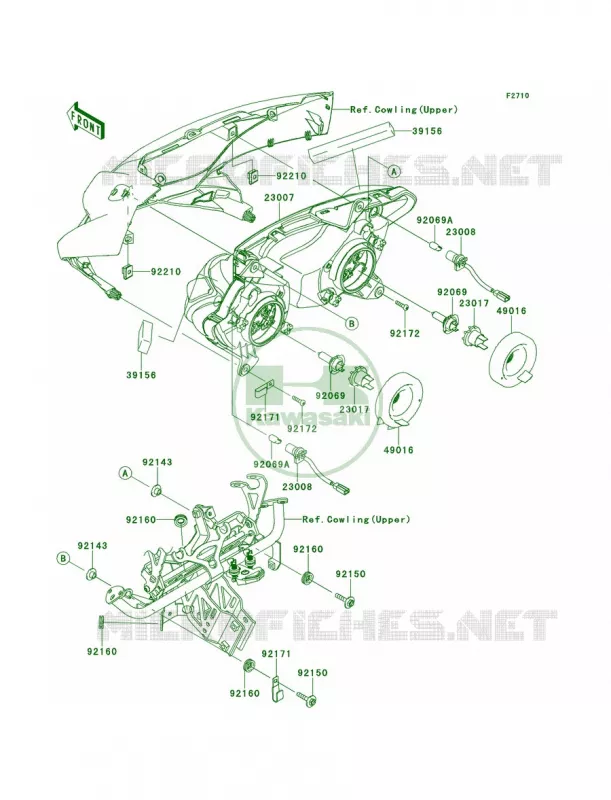 Headlights Kawasaki MOTOS 1000 2012 Ninja 1000 ABS  ZX1000HCF